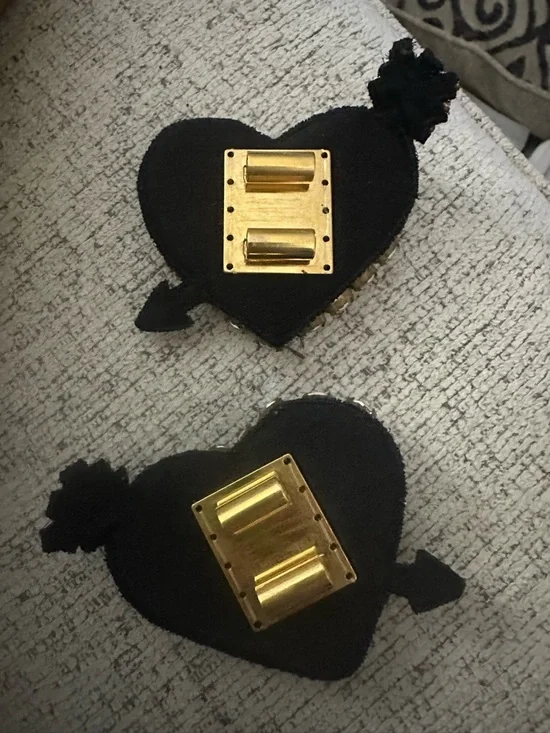 Designer Shoe Charms Heart Crystal Heart Rhinestone Charm - Iridescent and Clear - Picture 2 of 7